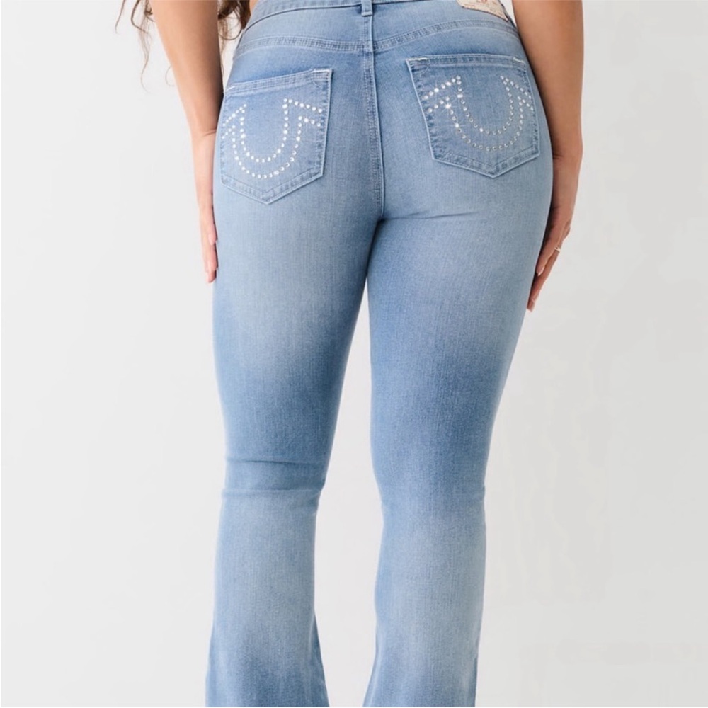 True Religion Becca Crystal Mid rise Bootcut Jeans New Light Bootcut 27